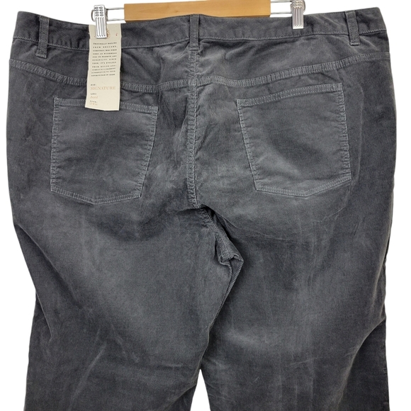Talbots Signature Boot Corduroy Pants Size 24W Gray Bootcut High-Waisted Casual - Picture 6 of 10